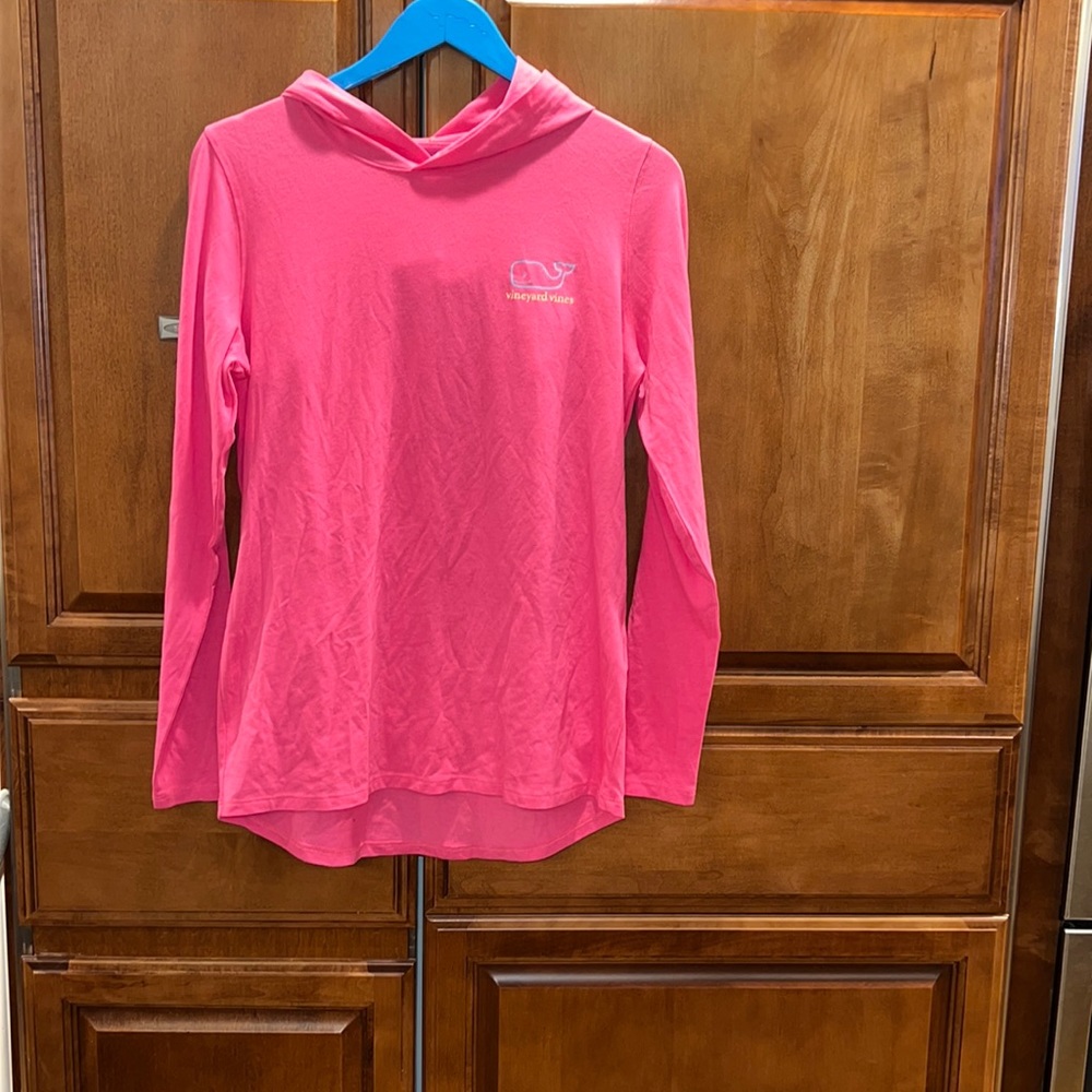 Vineyard Wines fiesta fuchsia, long sleeve graphic hoodie tee